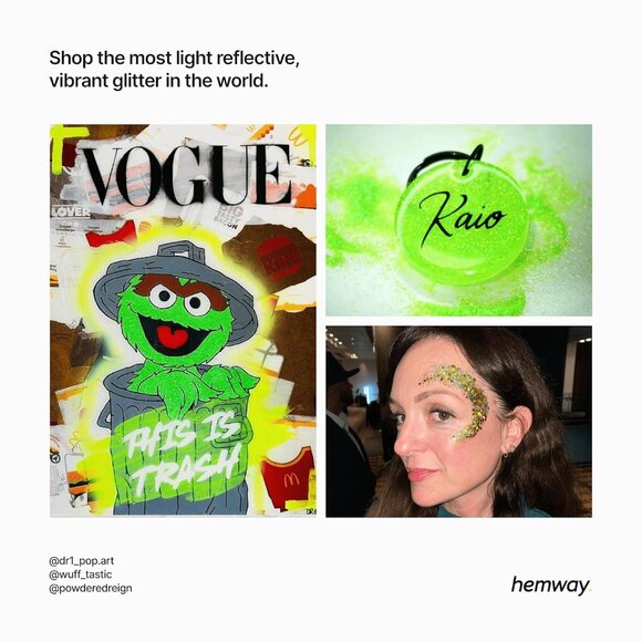 Premium Craft Glitter Shaker - Emerald Green Holographic | 130g Extra Chunky Met - Picture 6 of 7